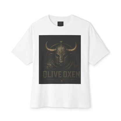Viking Helmet Graphic Tee — "Olive Oxen" Retro Metal Band Shirt