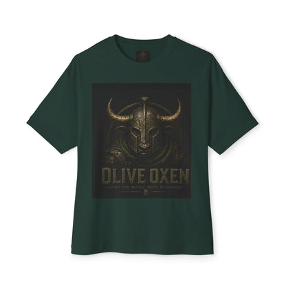 Viking Helmet Graphic Tee — "Olive Oxen" Retro Metal Band Shirt
