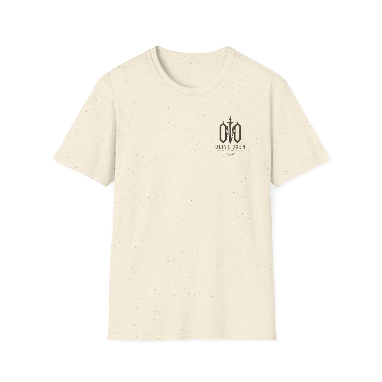 Olive Oxen Minimal Crest T‑Shirt — Subtle Military-Inspired Logo Tee