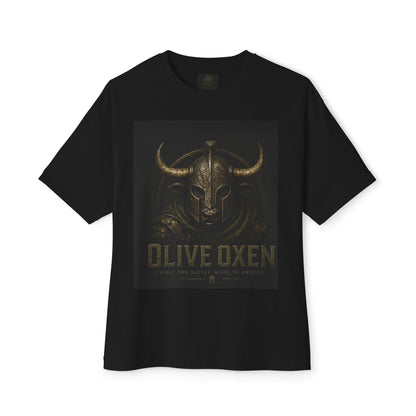 Viking Helmet Graphic Tee — "Olive Oxen" Retro Metal Band Shirt