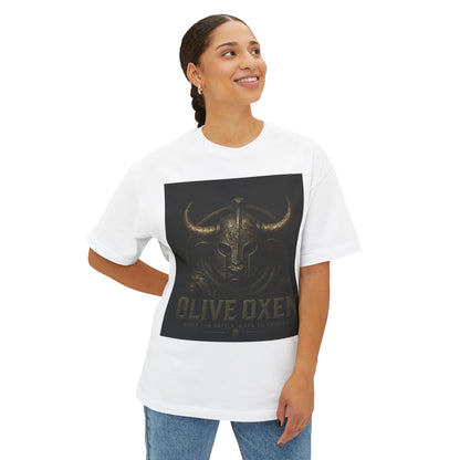 Viking Helmet Graphic Tee — "Olive Oxen" Retro Metal Band Shirt