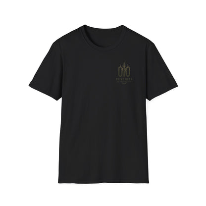 Olive Oxen Minimal Crest T‑Shirt — Subtle Military-Inspired Logo Tee